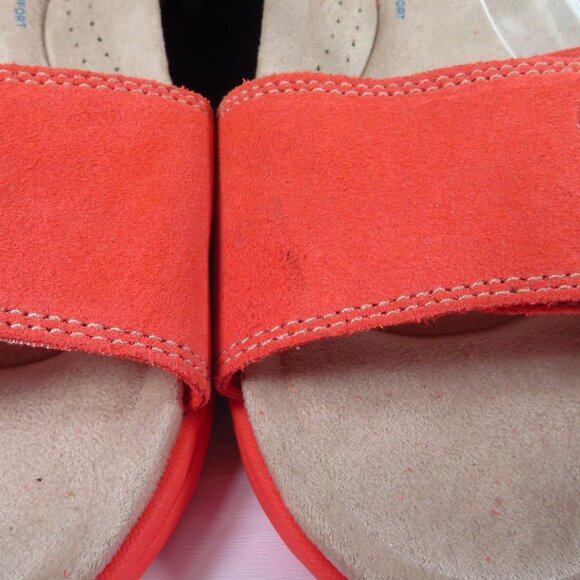 Clarks Collection Adjustable Suede Sandals Amanda Sprint Coral Pink Women's 10 W - Picture 5 of 12